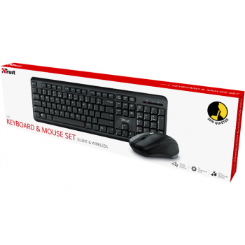 23945 TRUST Ody Tastatur+Maus QWERTZ DE kabellos schwarz