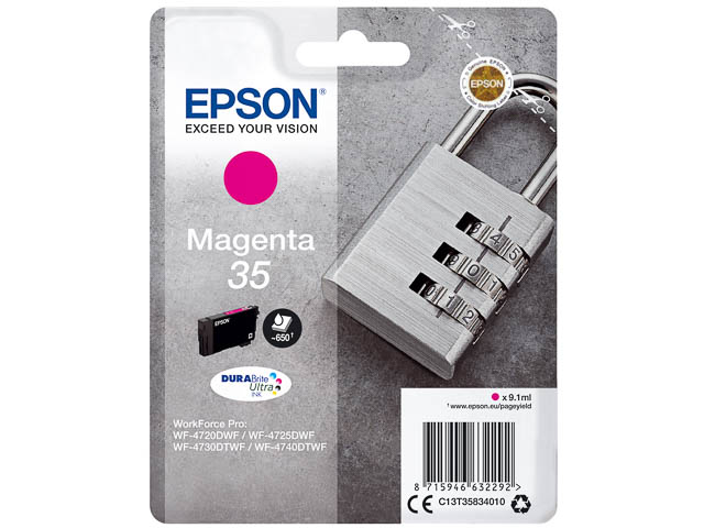 C13T35834010 EPSON WF4720DWF TINTE MA ST 9,14ml 650Seiten magenta Standard Kap.