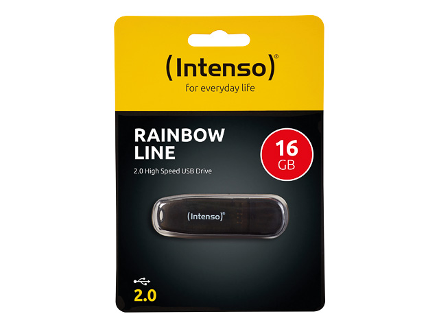 INTENSO RAINBOW LINE USB STICK 16GB 3502470 28MB/s USB 2.0 schwarz