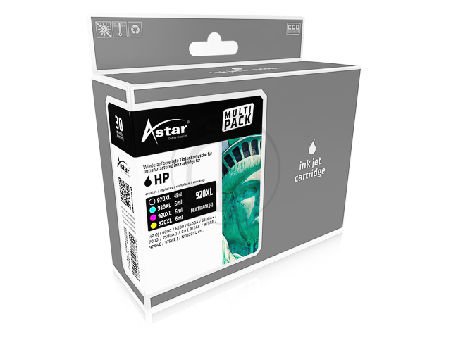 AS46920 ASTAR HP OJ6500 TINTE (4) CMYK 920XL 1x49/3x6ml