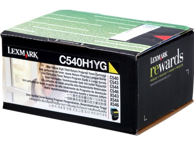 C540H1YG LEXMARK C540 TONER YELLOW HC 2000Seiten hohe Kapazitaet return