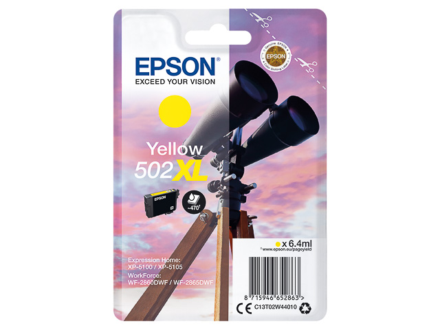 C13T02W44010 EPSON XP5100 TINTE YEL HC 6,4ml 470Seiten hohe Kapazitaet