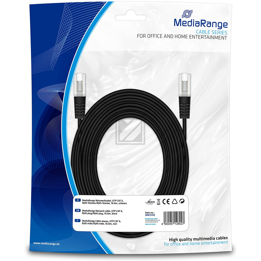 MRCS120 MEDIARANGE Netzwerkkabel 10m schwarz