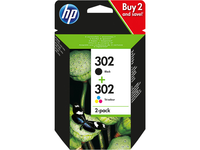 X4D37AE HP OJ3830 TINTE (2) BLACK+COLOR HP302 3,5ml 170S black + 4ml 150S color