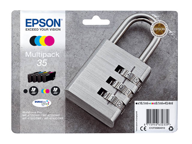 C13T35864010 EPSON WF4720DWF TINTE(4) ST 1x16,1ml 900S. bk 3x9,14ml 3x650S. cmy