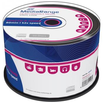 MEDIARANGE CDR80 700MB 52x (50) SP MR225 Spindel Vinyl Retro Disk schwarz