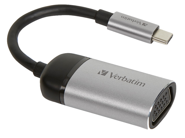 VERBATIM USB-C/VGA ADAPTER 0,1m 49145 silber-schwarz