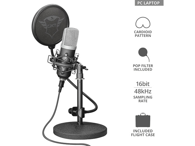 TRUST GXT252 EMITA USB-STUDIOMIKROFON 21753 mit Kabel