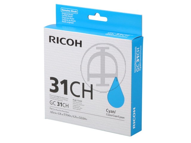 405702 RICOH GXE5550N GEL CARTRIDGE CYA Type GC31CH 4890Seiten hohe Kapazitaet
