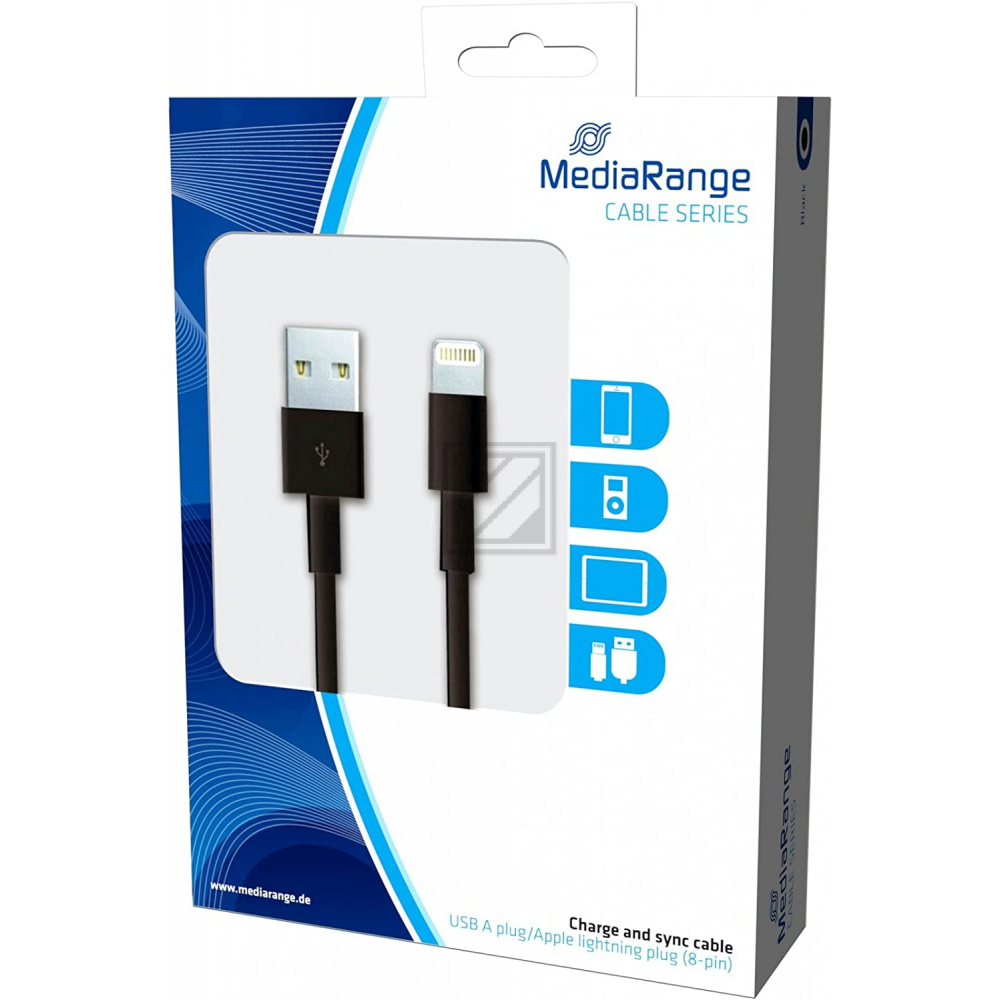 MRCS137 MEDIARANGE Datenladekabel USB 2.0 Lightning 1m schwarz