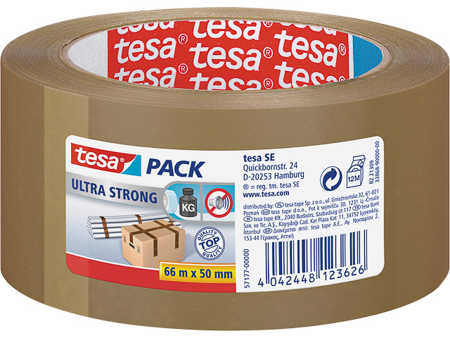 TESAPACK PVC PACKBAND ULTRA STRONG 57177-00000-11 66mx50mm braun