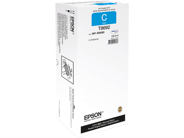 C13T869240 EPSON WFR8590DTWF TINTE CYA 735,2ml extra hohe Kapazitaet