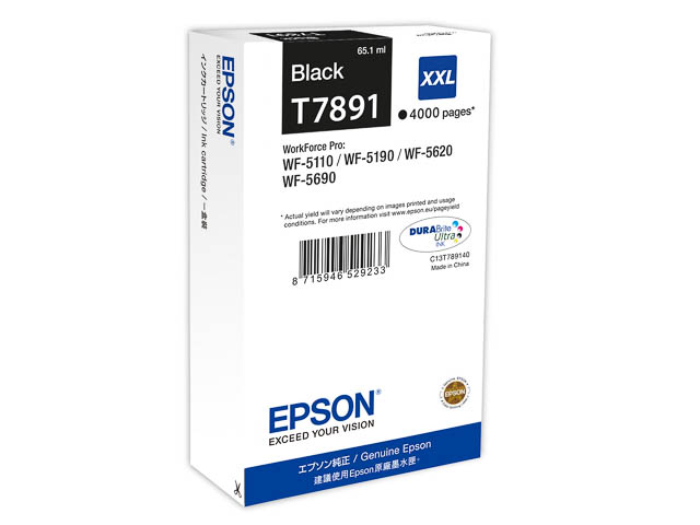 C13T789140 EPSON WF5110WF TINTE BLK EHC 65ml 4000Seiten extra hohe Kapazitaet