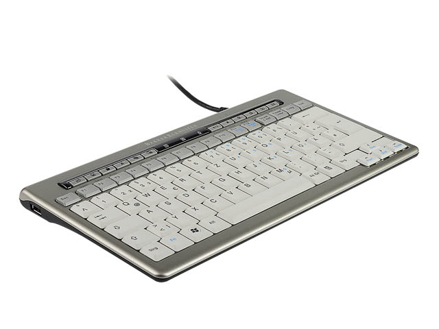 BNES840DDE BAKKER S-board 840 Design Tastatur DE QWERTZ USB silber-weiss