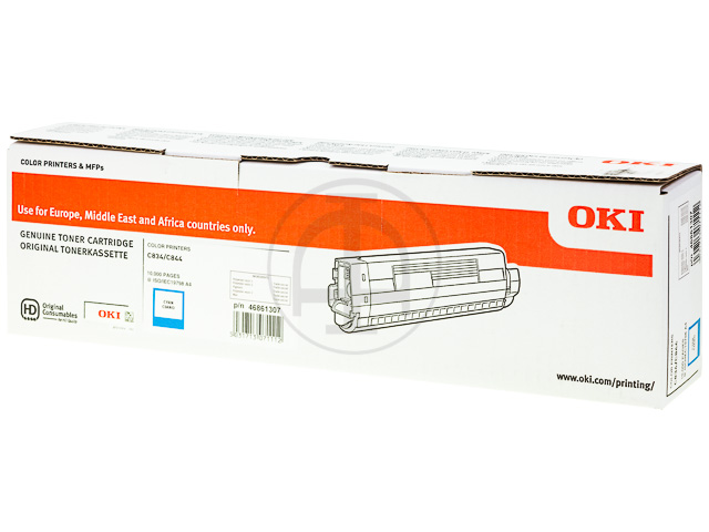 46861307 OKI C834 TONER CYAN 10.000Seiten