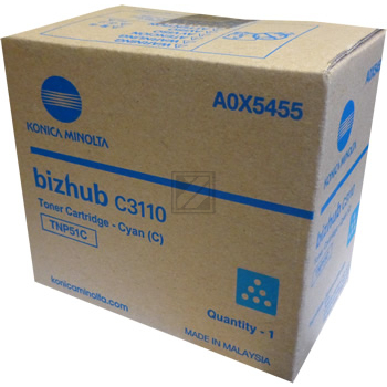 A0X5455 KONICA TNP51C Bizhub Toner cyan 5000Seiten