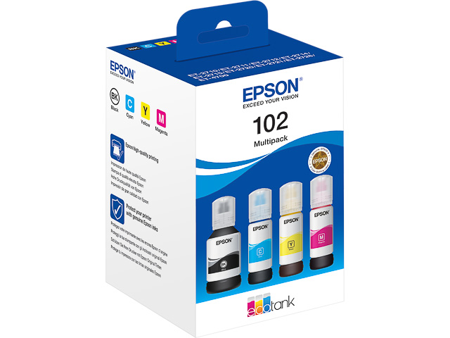 C13T03R640 EPSON ET2700 TINTE (4) CMYK 337ml 25.500Seiten Flasche EcoTank 102