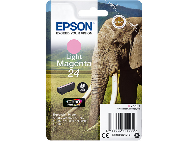 C13T24264012 EPSON XP750 TINTE LMAG ST 5,1ml 360Seiten Standard Kapazitaet