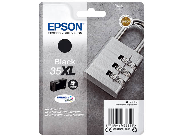 C13T35914010 EPSON WF4720DWF TINTE BK HC 41,2ml 2600Seiten black hohe Kap.