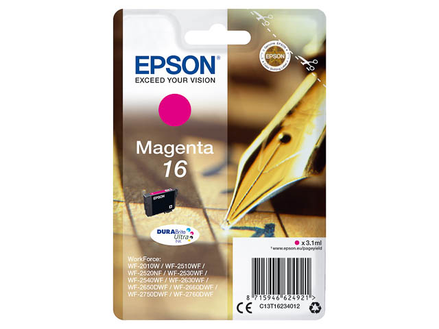 C13T16234012 EPSON WF2010 TINTE MAG ST 3,1ml 165Seiten Standard Kapazitaet