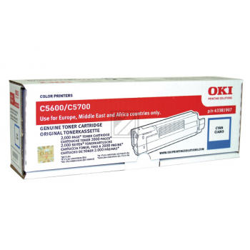 43381907 OKI C5xxx Toner cyan 2000Seiten