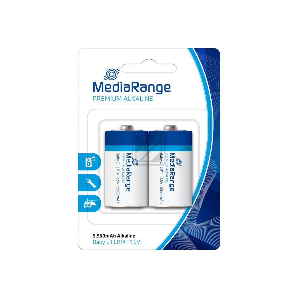 MRBAT108 MEDIARANGE Batterien 2er Pack C Baby LR14 Alkaline 1,5 V