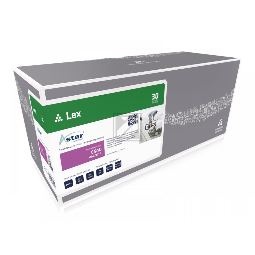 AS12054 ASTAR LEXMARK C540H1MG Optra C Toner magenta rebuilt 2000Seiten Chip