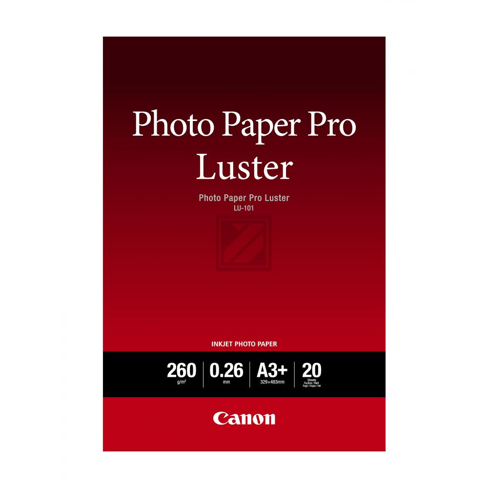 6211B008 CANON Fotopapier A3+ (330x483mm) 20Blatt weiss LU101
