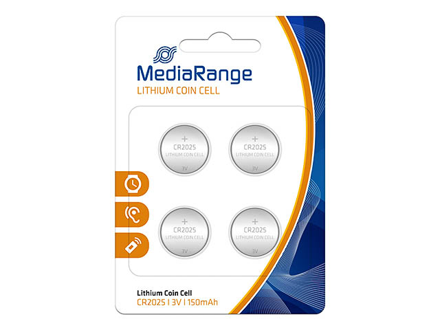 MEDIARANGE CR2025 BATTERIEN 4er PACK MRBAT131 Lithium Knopfzellen 3V