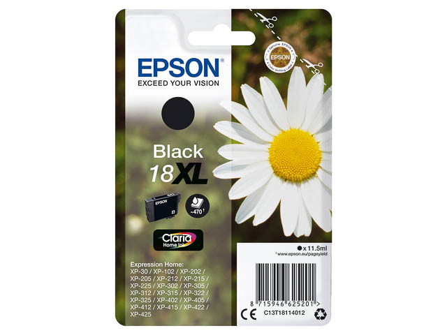 C13T18114012 EPSON XP30 TINTE BLACK HC 11,5ml 470Seiten hohe Kapazitaet