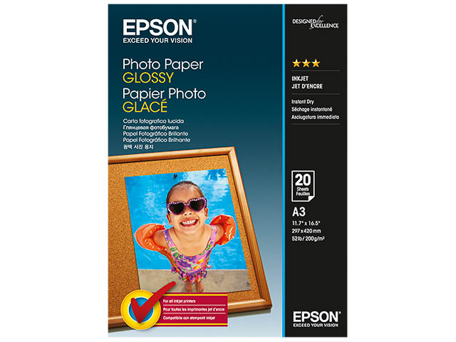 C13S042536 EPSON FOTOPAPIER A3 20Blatt 200gr glaenzend