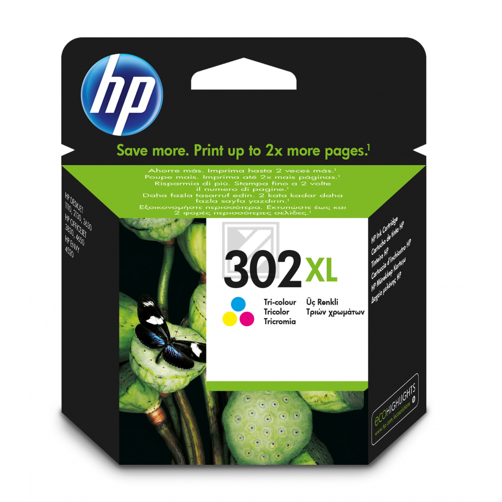 F6U67AE#UUS HP 302XL OJ Tinte color HC 330Seiten