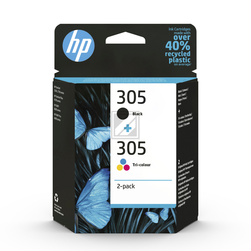 6ZD17AE HP 305 DJ Tinte (2) blk-col 120/100Seiten 2/2ml