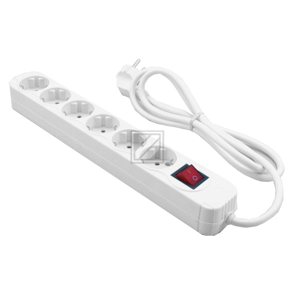 MRCS206 MEDIARANGE Steckdosenleiste 6-port Schutzkontakt Schalter weiss