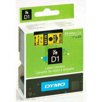 S0720980 DYMO D1 24mm SCHWARZ-GELB 53718 Schriftband 7m