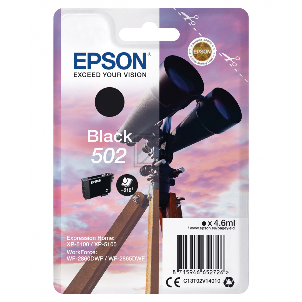 C13T02V14010 EPSON XP Tinte black ST 210 Seiten 4,6ml