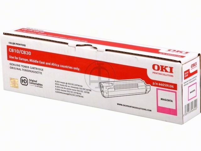 44059106 OKI C800 TONER MAGENTA 8000Seiten