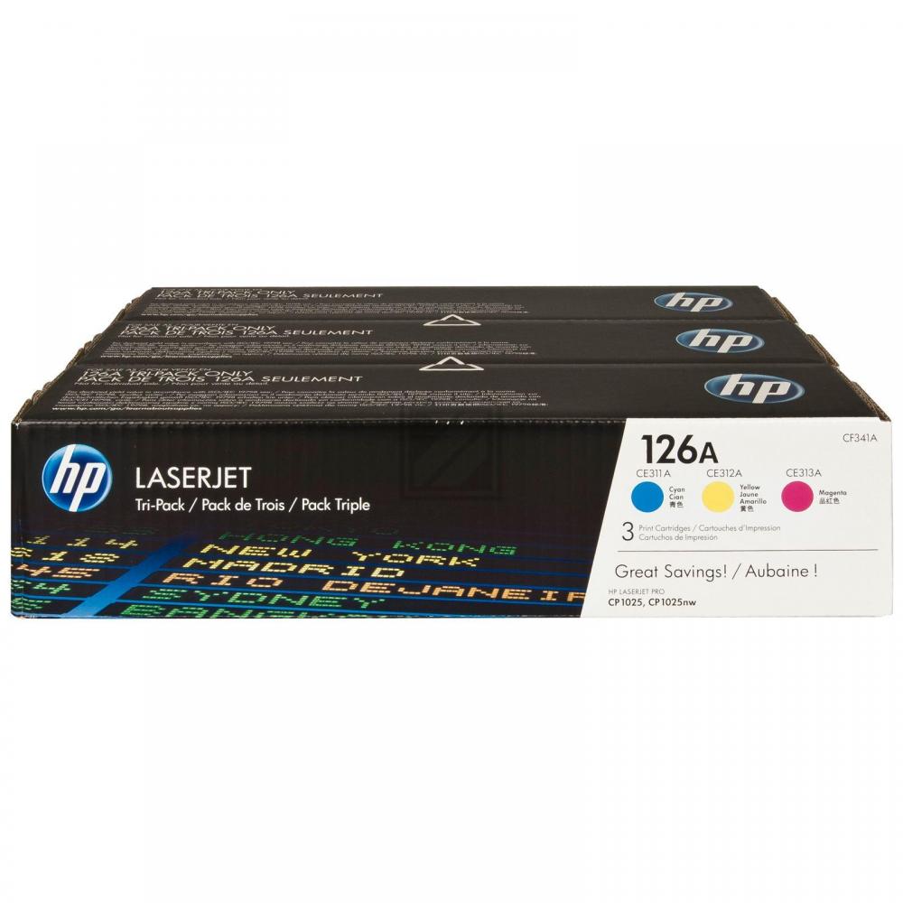 CF341A HP 126A CLJ Toner (3) cmy 3x1000 Seiten