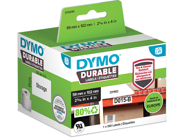 2112290 DYMO 59x102mm WEISS KUNSTSTOFF 1Rl/300Stk LW Adress-Etiketten permanent