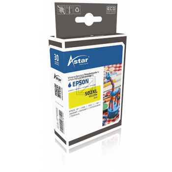 AS70064 ASTAR EPSON T02W4 XP Tinte yellow HC rebuilt 470Seiten Chip 6,4ml