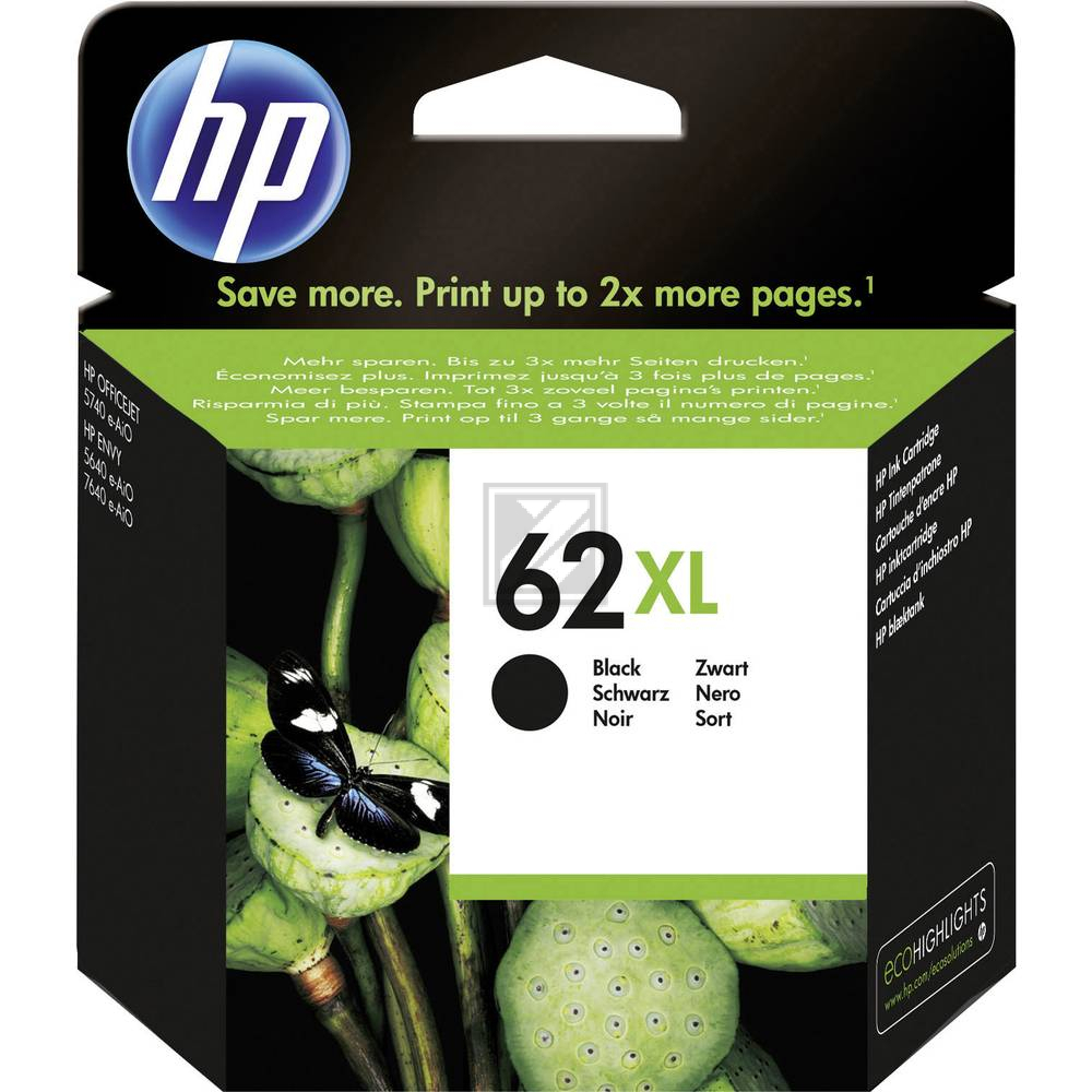 C2P05AE#UUS HP 62XL OJ Tinte black HC 600Seiten 12ml