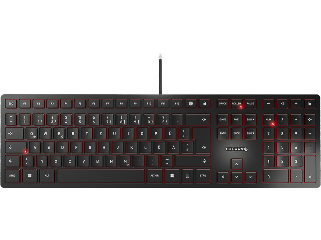 CHERRY KC6000 SLIM TASTATUR QWERTZ DE JK-1600DE-2 schwarz mit Kabel USB