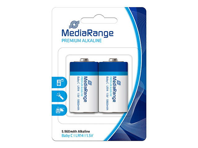 MEDIARANGE PREMIUM BATTERIEN 2er PACK MRBAT108 LR14 Alkaline BABY C 1,5V