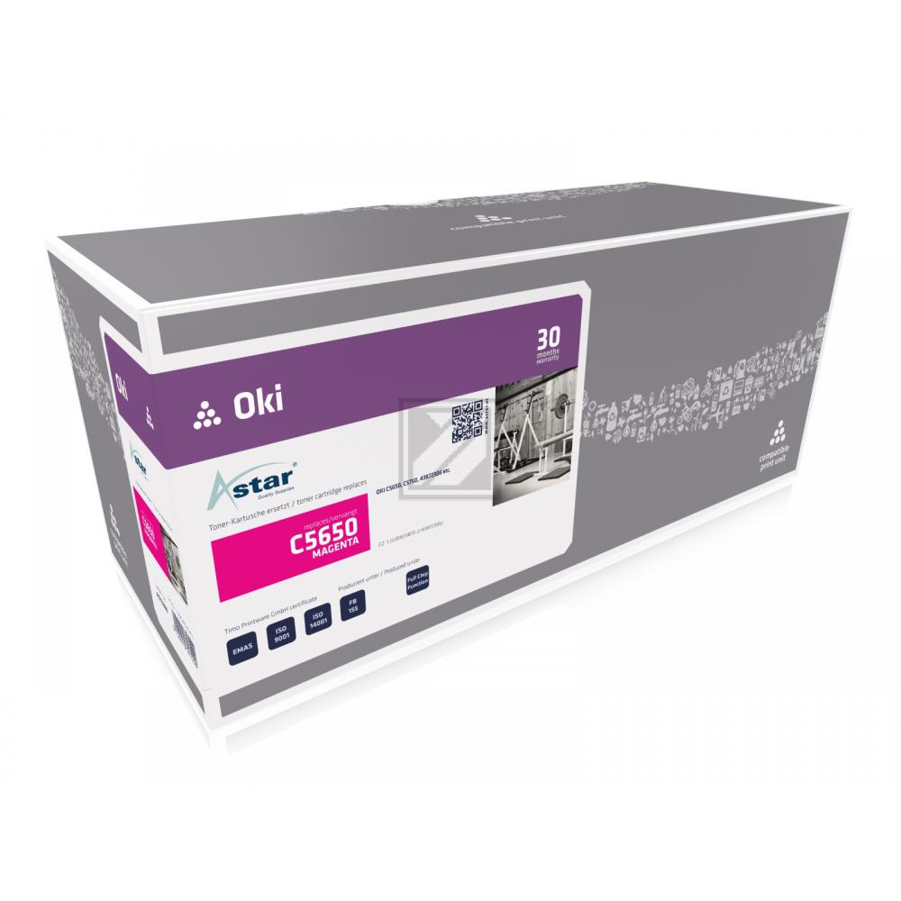 AS12306 ASTAR OKI 43872306 C5xxx Toner magenta rebuilt 2000Seiten Chip