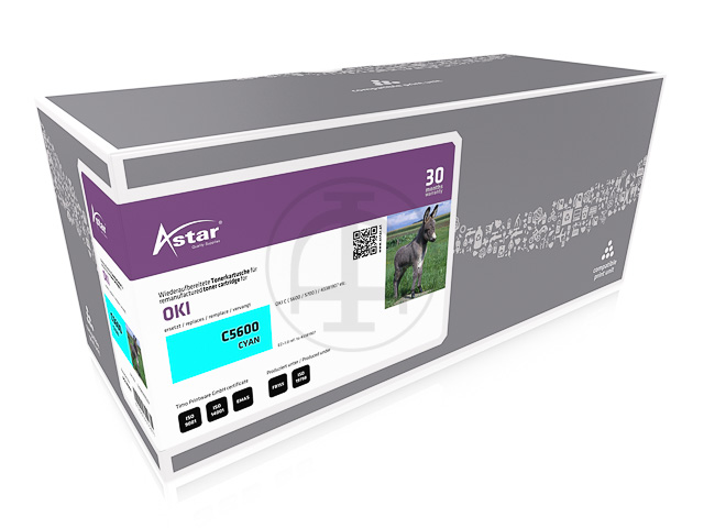 AS14907 ASTAR OKI C5600 TONER CYA 43381907 2000Seiten
