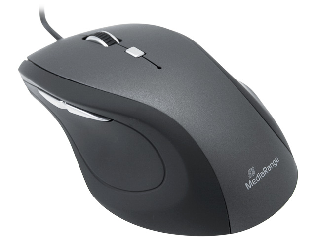 MEDIARANGE OPTISCHE MAUS MIT KABEL MROS202 5Tasten schwarz/grau