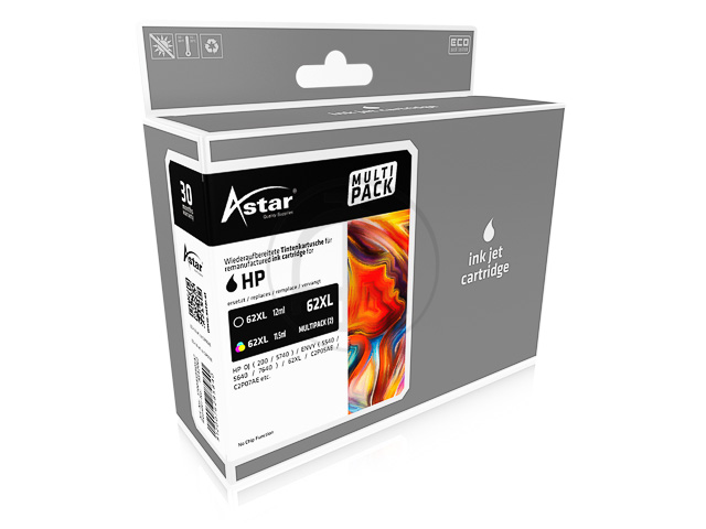 AS42062 ASTAR HP OJ5740 TINTE (2) K COL C2P05AE/C2P07AE/62XL 600/415S o.Fuellst.