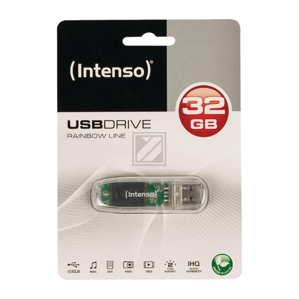 INTENSO RAINBOW LINE USB STICK 32GB 3502480 28MB/s USB 2.0 transparent