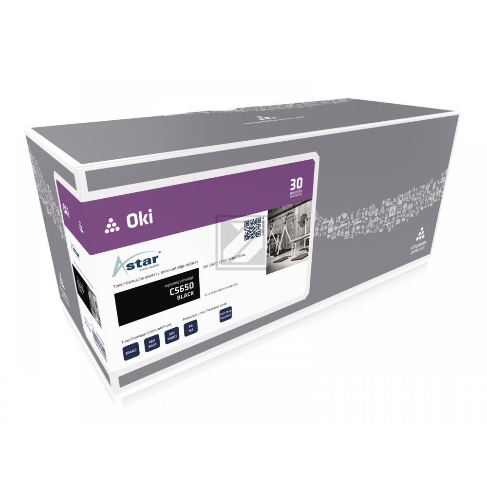 AS11708 ASTAR OKI 43865708 C5xxx Toner black rebuilt 8000Seiten Chip