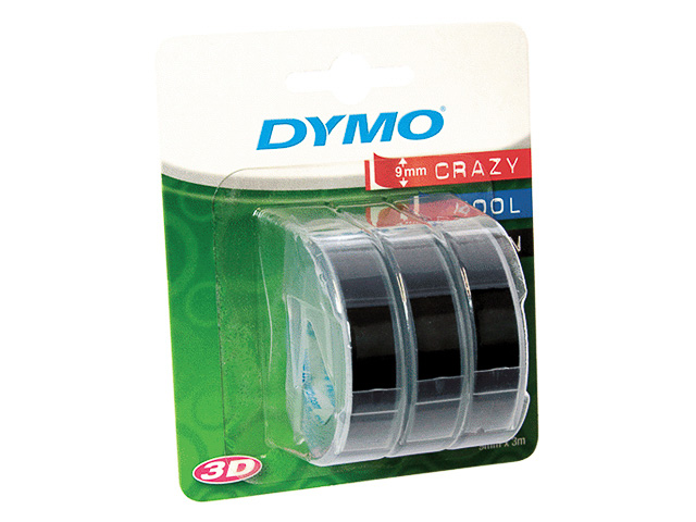 S0847730 DYMO 9mm PRAEGEBAND (3) SCHW schwarz 3m